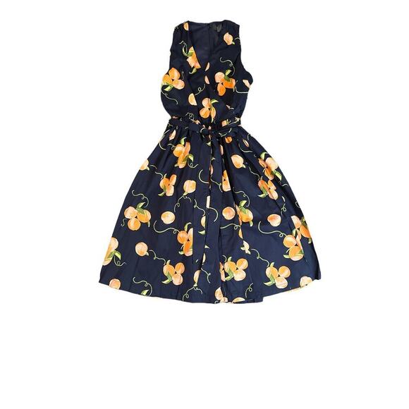 ModCloth Women's Soft Peach Print Instant Energy Faux-Wrap Dress Size 4 Blue NWT - Picture 8 of 9